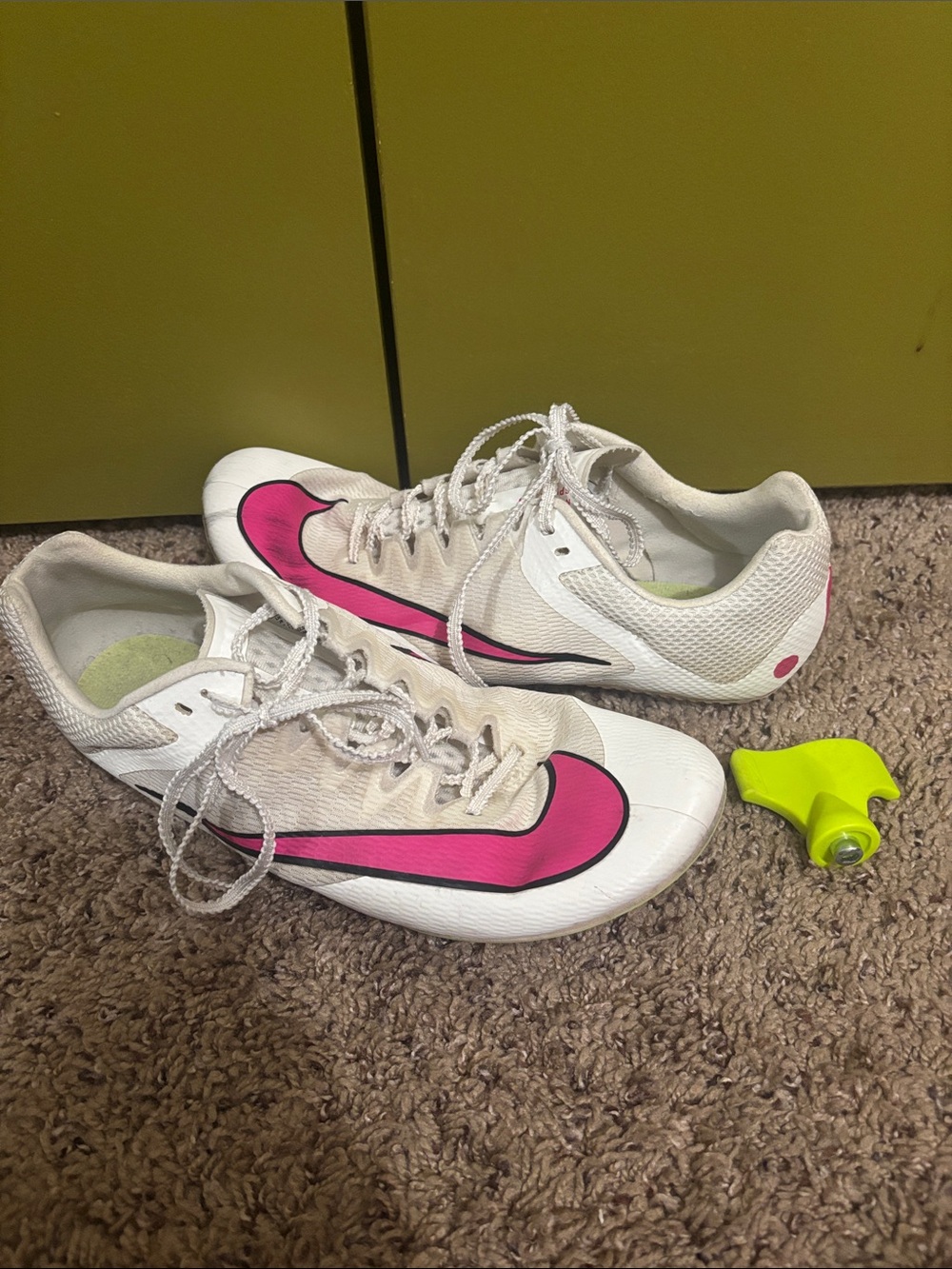 Nike Zoom Rival Sprint track and field spikes in Sail/Fierce Pink 9.5 No spikes